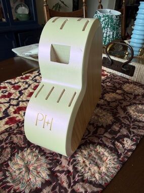 Monogrammed PH Wooden Knife Block in opal Paris Hilton